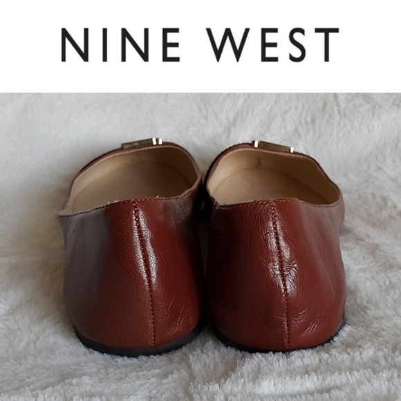 NWOT Nine West Corqui brown leather flats 11M - Picture 4 of 8